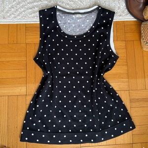Talbots Black and White Polka Dot Tank Top